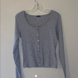 grey long sleeve brandy melville zelly top